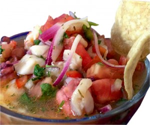 Ceviche mixto la marisquería Cangrejo Rojo