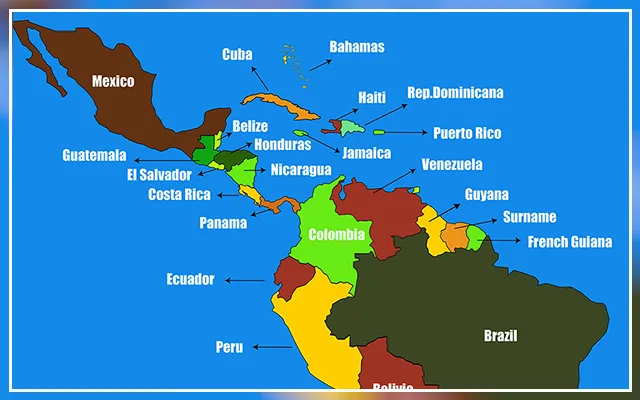 Mapa de america latina para descargar gratis